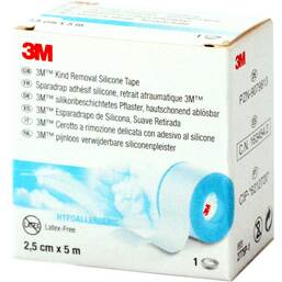 Abbildung: 3M silikonbeschichtetes Pflaster 2,5 cm x 5 m Rollen 1 St, Pflaster PZN 09079813