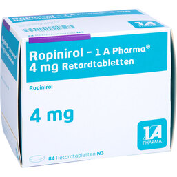 Abbildung: Ropinirol 1A Pharma 4 mg Retardtabletten 84 St, Retard-Tabletten PZN 09080673