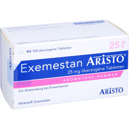 Abbildung: Exemestan Aristo 25 mg überzogene Tabletten 100 St, Überzogene Tabletten PZN 09081371