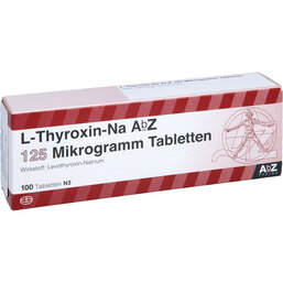 Abbildung: L-Thyroxin-Na AbZ 125 Mikrogramm Tabletten 100 St, Tabletten PZN 09082413