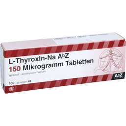 Abbildung: L-Thyroxin-Na AbZ 150 Mikrogramm Tabletten 100 St, Tabletten PZN 09082442