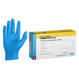 Abbildung: Handschuhe Einweg Nitril puderfrei Größe L 100 St, Handschuhe PZN 09083157