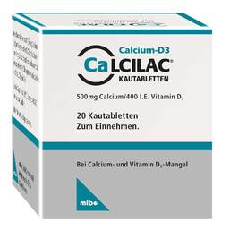 Abbildung: Calcilac Kautabletten 20 St, Kautabletten PZN 09091056