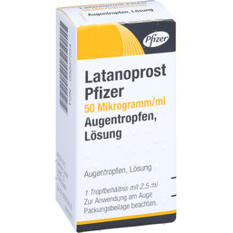 Abbildung: Latanoprost Pfizer 50 Mikrogramm / ml Augentropfen 2.5 ml, Augentropfen PZN 09097254