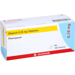 Abbildung: Glepark 0,18 mg Tabletten 100 St, Tabletten PZN 09098443