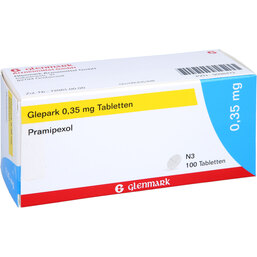 Abbildung: Glepark 0,35 mg Tabletten 100 St, Tabletten PZN 09098472