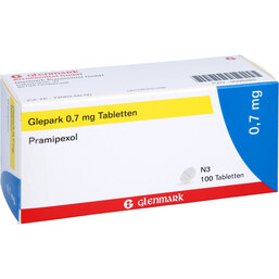 Abbildung: Glepark 0,7 mg Tabletten 100 St, Tabletten PZN 09098489