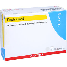 Abbildung: Topiramat Glenmark 100 mg Filmtabletten 50 St, Filmtabletten PZN 09098650