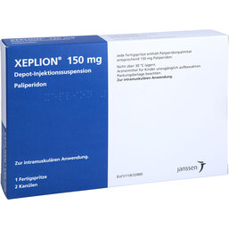 Abbildung: Xeplion 150 mg Depot-Injektionssuspension Fertigspritzen 1 St, Depot-Injektionssuspension PZN 09099081