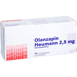 Abbildung: Olanzapin Heumann 2,5 mg Schmelztabletten Heunet 70 St, Schmelztabletten PZN 09100068