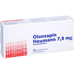 Abbildung: Olanzapin Heumann 7,5 mg Schmelztabletten Heunet 35 St, Schmelztabletten PZN 09100105