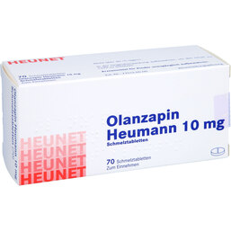 Abbildung: Olanzapin Heumann 10 mg Schmelztabletten Heunet 70 St, Schmelztabletten PZN 09100157