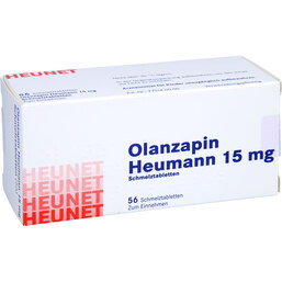 Abbildung: Olanzapin Heumann 15 mg Schmelztabletten Heunet 56 St, Schmelztabletten PZN 09100186