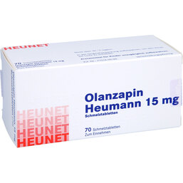 Abbildung: Olanzapin Heumann 15 mg Schmelztabletten Heunet 70 St, Schmelztabletten PZN 09100192
