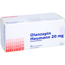 Abbildung: Olanzapin Heumann 20 mg Schmelztabletten Heunet 70 St, Schmelztabletten PZN 09100223
