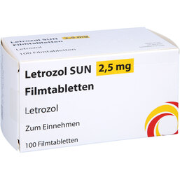 Abbildung: Letrozol Sun 2,5 mg Filmtabletten 100 St, Filmtabletten PZN 09101926