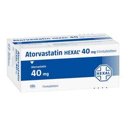 Abbildung: Atorvastatin Hexal 40 mg Filmtabletten 50 St, Filmtabletten PZN 09122667