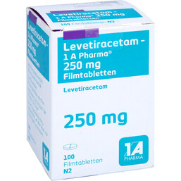 Abbildung: Levetiracetam 1A Pharma 250 mg Filmtabletten 100 St, Filmtabletten PZN 09123336