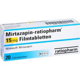 Abbildung: Mirtazapin ratiopharm 15 mg Filmtabletten 20 St, Filmtabletten PZN 09123514