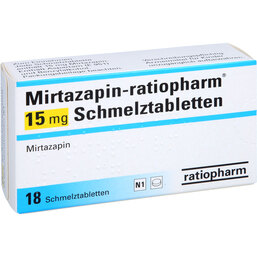 Abbildung: Mirtazapin ratiopharm 15 mg Schmelztabletten 18 St, Schmelztabletten PZN 09123520
