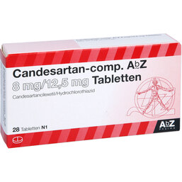 Abbildung: Candesartan AbZ comp. 8 mg / 12,5 mg Tabletten 28 St, Tabletten PZN 09123885