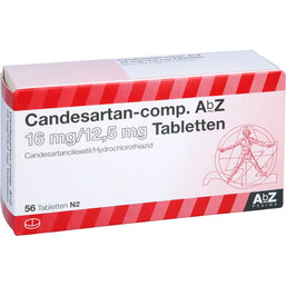 Abbildung: Candesartan AbZ comp. 16 mg / 12,5 mg Tabletten 56 St, Tabletten PZN 09123968
