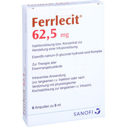 Abbildung: Ferrlecit 62,5 mg Ampullen 6X5 ml, Ampullen PZN 09155081