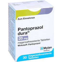 Abbildung: Pantoprazol dura 20 mg magensaftresistent Tabletten 30 St, Tabletten magensaftresistent PZN 09155721