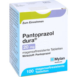 Abbildung: Pantoprazol dura 20 mg magensaftresistent Tabletten 100 St, Tabletten magensaftresistent PZN 09155744