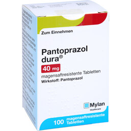 Abbildung: Pantoprazol dura 40 mg magensaftresistent Tabletten 100 St, Tabletten magensaftresistent PZN 09155804