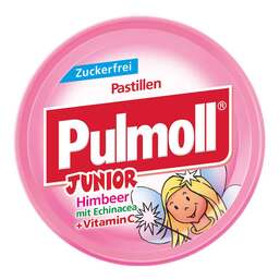 Abbildung: Pulmoll Junior Himbeer mit Echinacea ohne Zucker Bonbons Bonbons, 50 g PZN 09155997