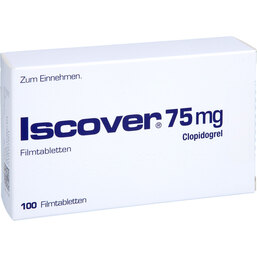 Abbildung: Iscover 75 mg Filmtabletten 100 St, Filmtabletten PZN 09156324