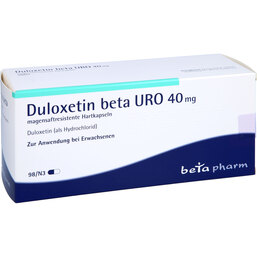 Abbildung: Duloxetin beta Uro 40 mg magensaftresistent Hartkapseln 98 St, Magensaftresistente Hartkapseln PZN 09174374