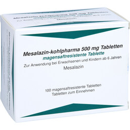 Abbildung: Mesalazin Kohlpharma 500 mg magensaftresistent Tabletten 100 St, Tabletten magensaftresistent PZN 09176781