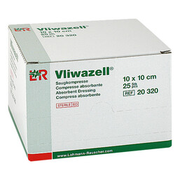Abbildung: Vliwazell Kompressen 10x10cm steril 25 St, Kompressen PZN 09178627