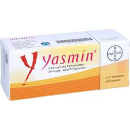 Abbildung: Yasmin Filmtabletten 6X21 St, Filmtabletten PZN 09188979