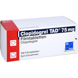 Abbildung: Clopidogrel TAD 75 mg Filmtabletten 100 St, Filmtabletten PZN 09191556