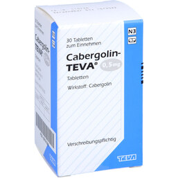 Abbildung: Cabergolin Teva 0,5 mg Tabletten 30 St, Tabletten PZN 09191846