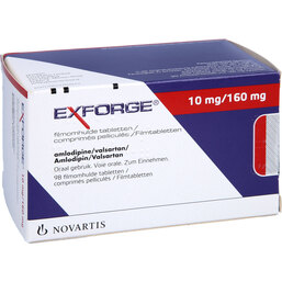 Abbildung: Exforge 10 mg / 160 mg Filmtabletten 98 St, Filmtabletten PZN 09194425