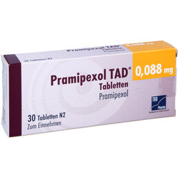Abbildung: Pramipexol TAD 0,088 mg Tabletten 30 St, Tabletten PZN 09197412