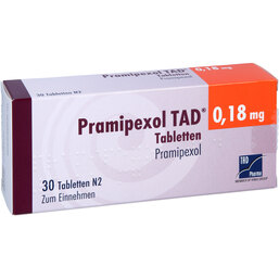 Abbildung: Pramipexol TAD 0,18 mg Tabletten 30 St, Tabletten PZN 09197429