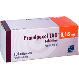 Abbildung: Pramipexol TAD 0,18 mg Tabletten 100 St, Tabletten PZN 09197435
