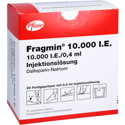 Abbildung: Fragmin 10.000 in einer Fertigspritze mit Sicherheitssystem 20 St, Fertigspritzen PZN 09197990