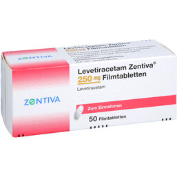 Abbildung: Levetiracetam Zentiva 250 mg Filmtabletten 50 St, Filmtabletten PZN 09199167