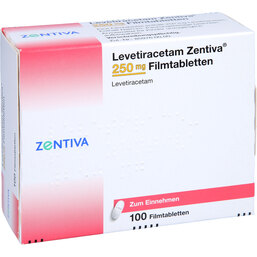 Abbildung: Levetiracetam Zentiva 250 mg Filmtabletten 100 St, Filmtabletten PZN 09199204