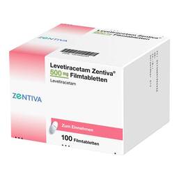 Abbildung: Levetiracetam Zentiva 500 mg Filmtabletten 100 St, Filmtabletten PZN 09199233