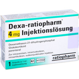Abbildung: Dexa Ratiopharm 4 mg Injektlösung Ampullen 1 St, Ampullen PZN 09205169