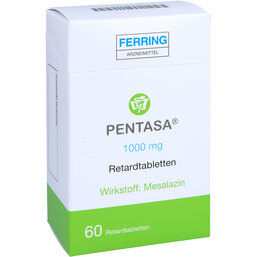 Abbildung: Pentasa 1000 mg Retardtabletten 60 St, Retard-Tabletten PZN 09205904