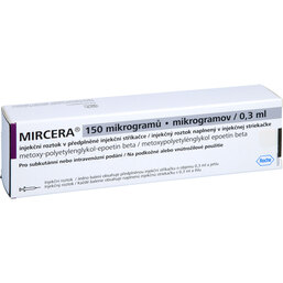 Abbildung: Mircera 150 Mikrogramm / 0,3 ml Injektionslösung i.e.F.-Sp. 1 St, Fertigspritzen PZN 09206453