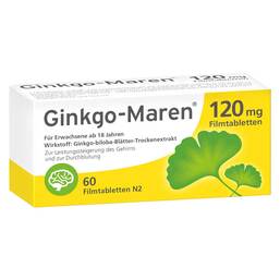 Abbildung: Ginkgo-Maren® 120 mg Filmtabletten Filmtabletten, 60 St PZN 09206654